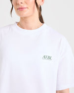 Power Lifting Illustration T Shirt - Blanc/Vert