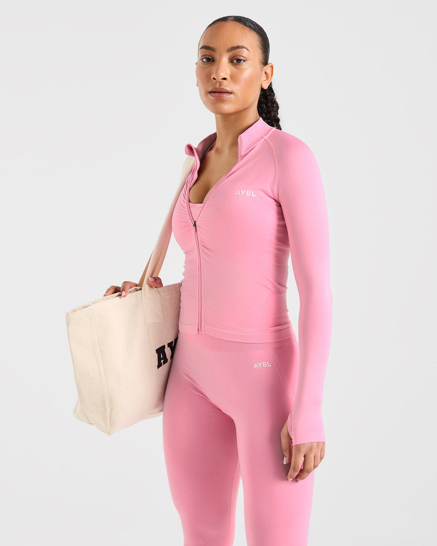 Empower Seamless Full Zip Jacket - Baby Rose
