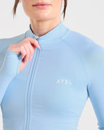 Empower Seamless Full Zip Jacket - Sky Bleu
