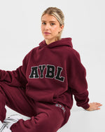 Varsity 2.0 Oversized Hoodie - Rouge Wine