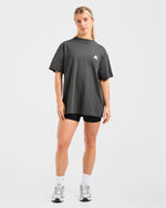 Retro Athletics Oversized T Shirt - Charcoal