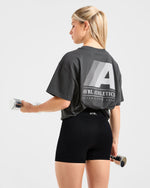 Retro Athletics Oversized T Shirt - Charcoal