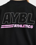 Athletics Track Oversized T Shirt - Noir/Rose