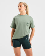 Body Achieve Mind Believe Oversized T Shirt - Vert