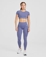 Adapt Seamless Crop Top - Iris Bleu