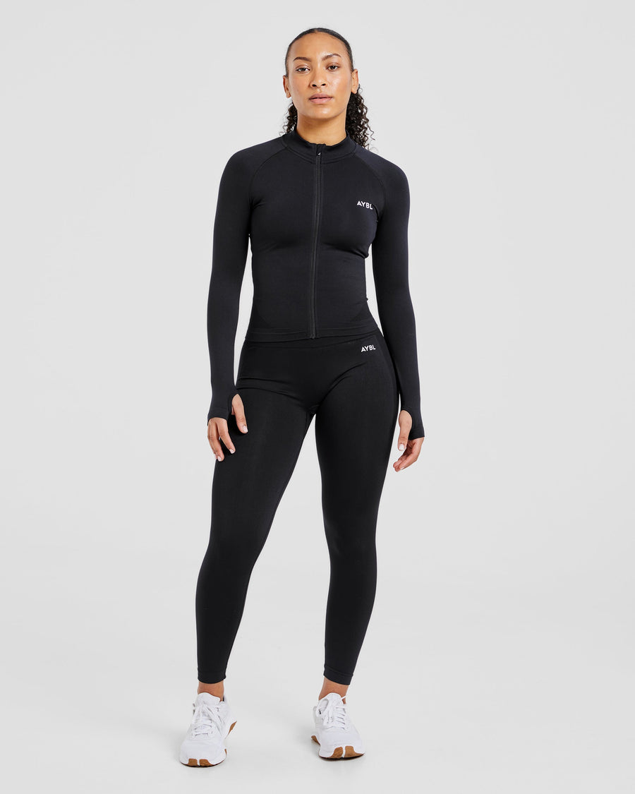 Empower Seamless Full Zip Jacket - Noir