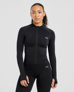 Empower Seamless Full Zip Jacket - Noir