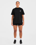Retro Athletics Oversized T Shirt - Noir