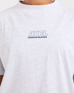 Athletics Track Oversized T Shirt - Heather Grey/Navy