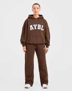 Varsity 2.0 Oversized Straight Leg Joggers - Marron