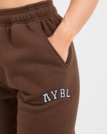 Varsity 2.0 Oversized Straight Leg Joggers - Marron