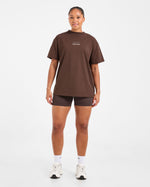 Athletics Track Oversized T Shirt - Marron/Sand