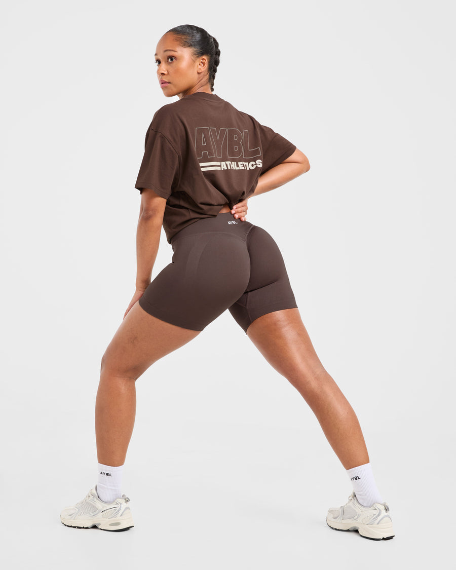 Athletics Track Oversized T Shirt - Marron/Sand