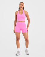 Staple Halterneck Crop Top - Summer Rose
