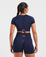 Empower Seamless Crop Top - Navy