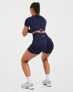 Empower Seamless Crop Top - Navy