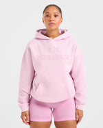 Athletics Applique Oversized Hoodie - Sugar Rose