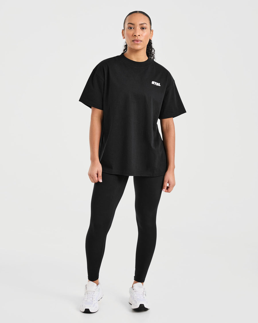 Athletics Retro Oversized T Shirt - Noir