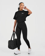 Athletics Retro Oversized T Shirt - Noir