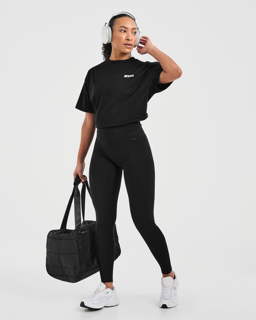Athletics Retro Oversized T Shirt - Noir