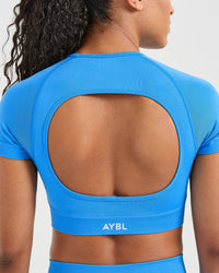 Adapt Seamless Crop Top - Spring Cobalt