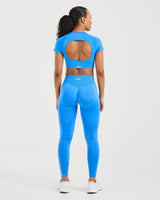 Adapt Seamless Crop Top - Spring Cobalt