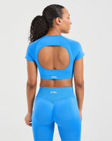 Adapt Seamless Crop Top - Spring Cobalt