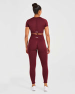 Empower Seamless Crop Top - Rouge Wine
