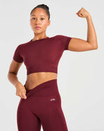 Empower Seamless Crop Top - Rouge Wine