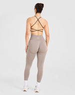 Essential Crossback Sports Bra - Deep Cocoa Brun