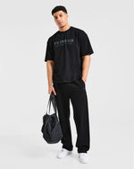 Sports Club Dot Oversized T Shirt - Noir