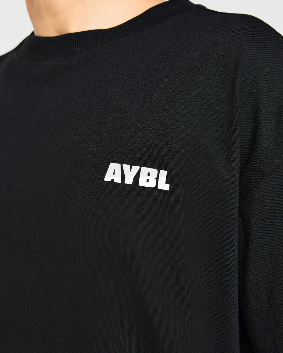 Focused Wavy Oversized T Shirt - Noir