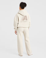 Retro Athletics Oversized Hoodie - Sand