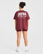 AYBL Sports Studio Oversized T Shirt - Burgundy