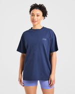 Power Lifting Illustration T Shirt - Bleu