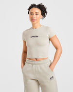 Sports Club Baby Tee - Beige/Navy