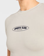 Sports Club Baby Tee - Beige/Navy
