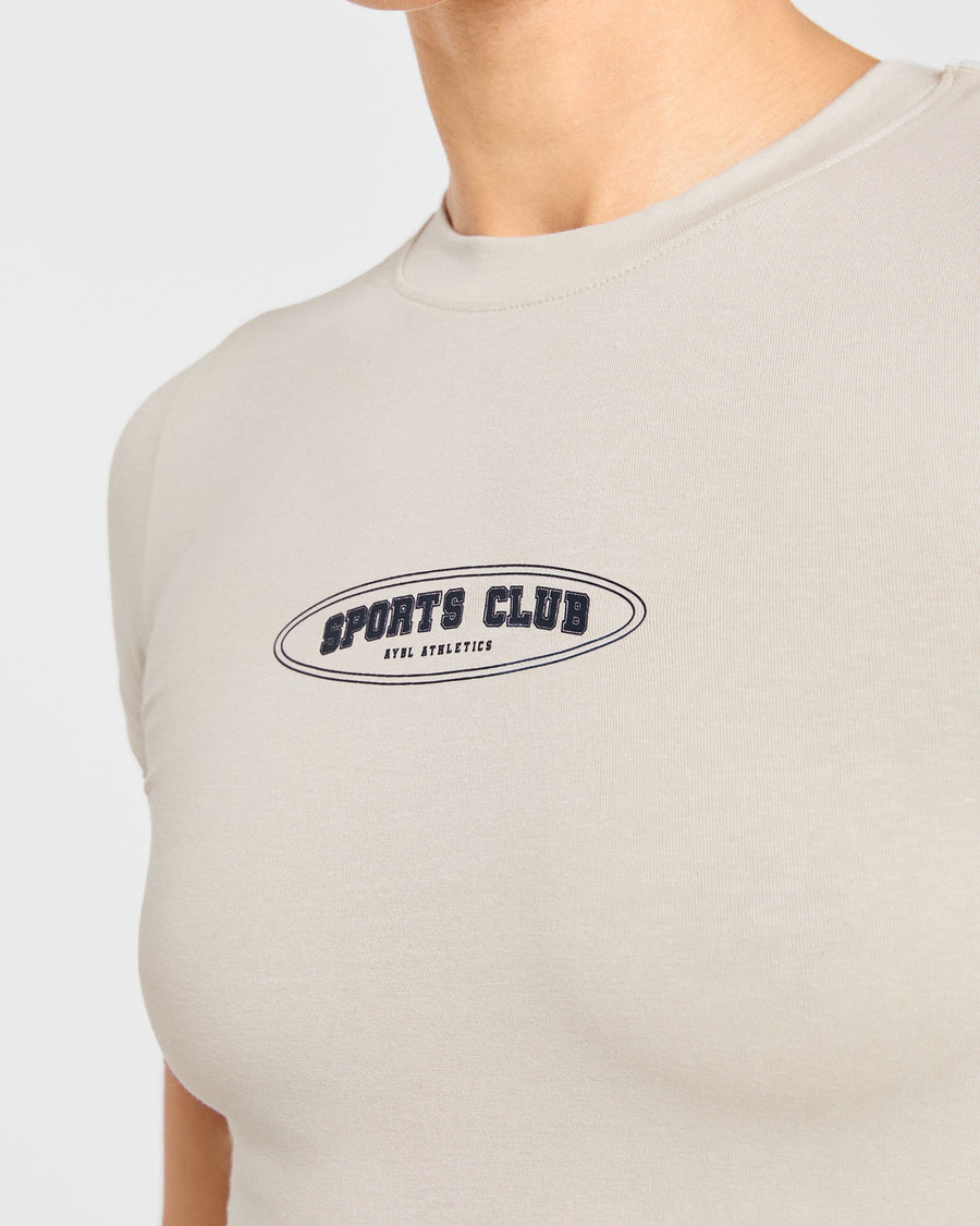 Sports Club Baby Tee - Beige/Navy