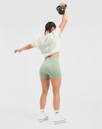 Sports Club Wavy Oversized T Shirt - Off Blanc/Vert