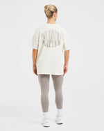 Mind Over Matter Oversized T Shirt - Beige/Marron