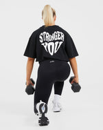 Stronger You Oversized T Shirt - Noir