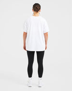 Varsity Oversized T Shirt - Blanc