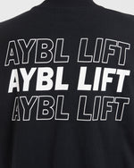 AYBL Lift Italic Oversized T Shirt - Noir