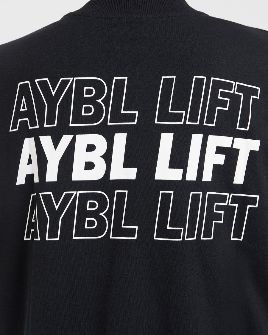 AYBL Lift Italic Oversized T Shirt - Noir