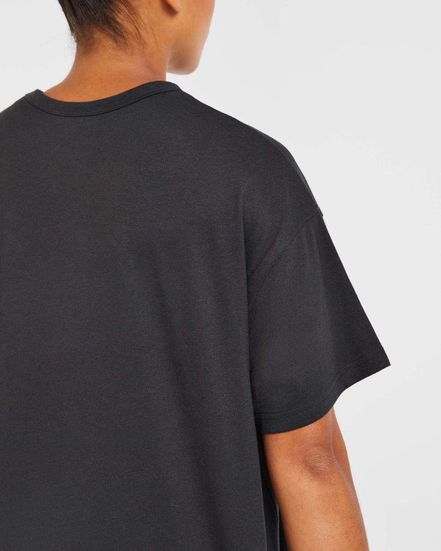 Varsity Oversized T Shirt - Noir/Bleu