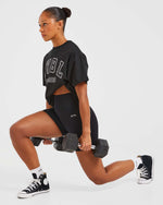 Varsity Oversized T Shirt - Noir