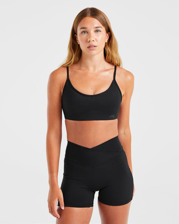 Sculpt Wrap Sports Bra - Noir