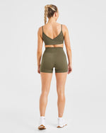 Sculpt Wrap Sports Bra - Deep Khaki