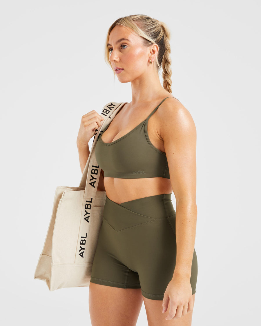 Sculpt Wrap Sports Bra - Deep Khaki