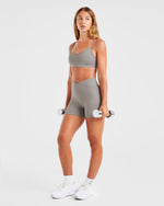 Sculpt Wrap Sports Bra - Smoke Gris